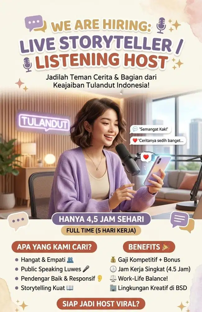 loker host storytelling / bukan jualan