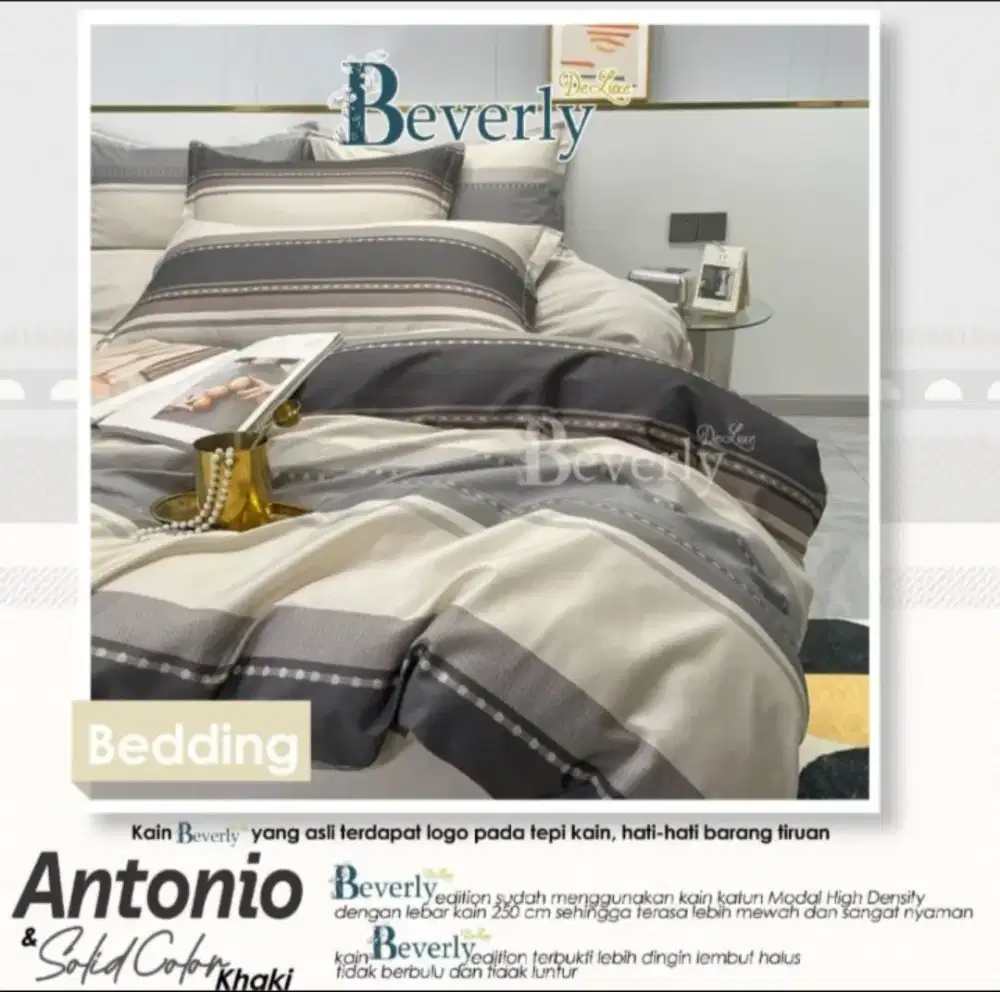 Sprei katun dingin premium motif antonio minimalis