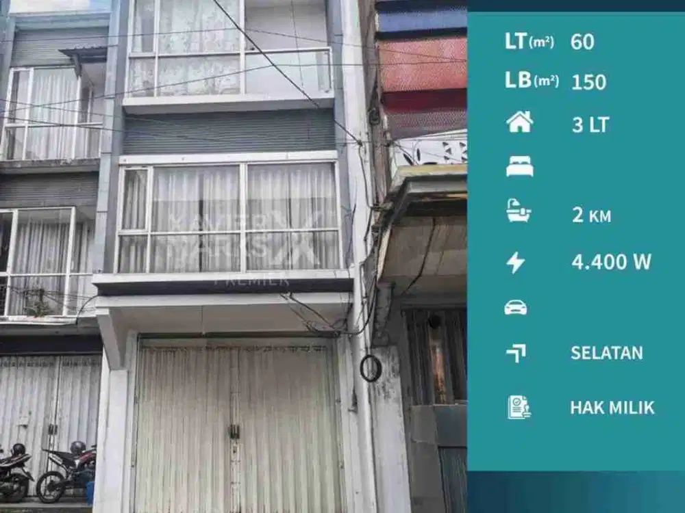 Dijual/Disewakan Ruko 3 Lt Siap Pakai di Jalan Borobudur Malang