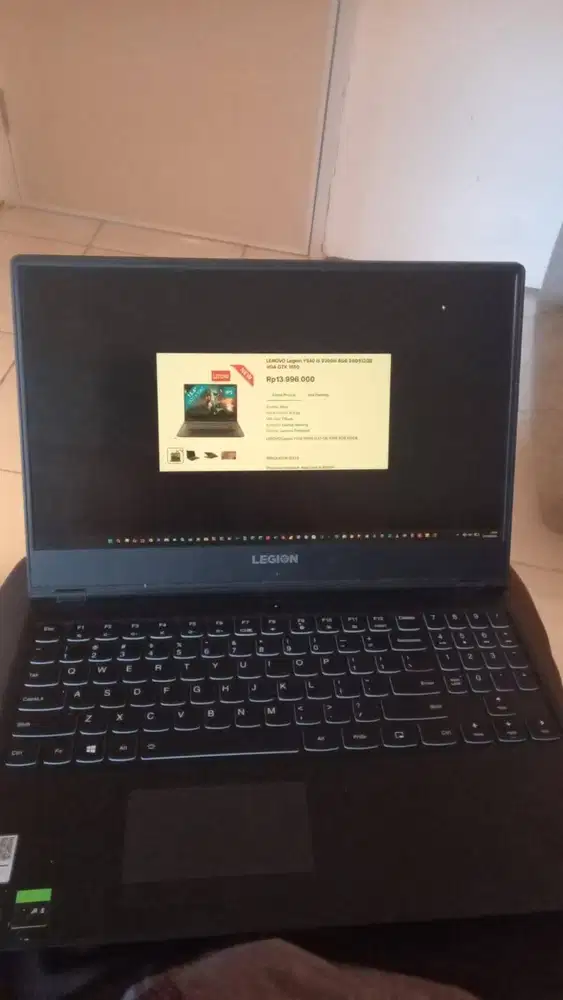 Dijual Cepat! Lenovo Legion Y540 i5 9300H 16GB (Upgraded) SSD 512 GB