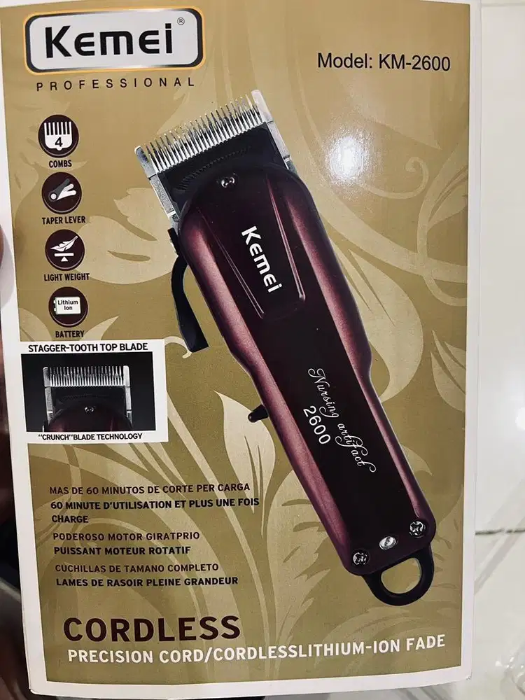 Kemei KM-2600 Hair Clipper Cordless + Box – 120rb