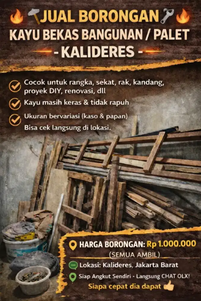JUAL BORONGAN Kayu Bekas Bangunan / Palet