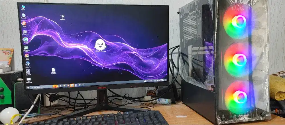 Monitor dan PC . Intel Core i3 12100 8GB DDR4 Monitor Koorui 24E4