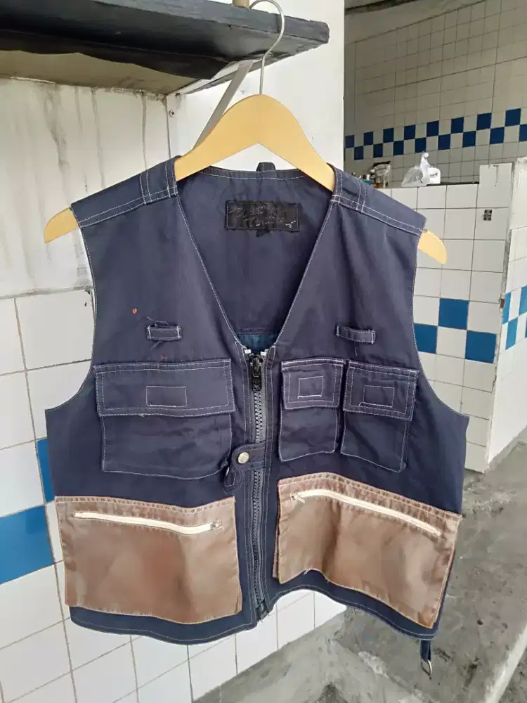 Vest blue full kantong