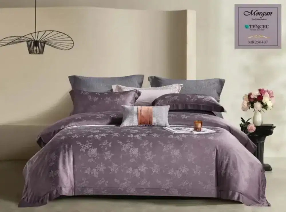 Sprei sutra tencel ungu kingkoil salem