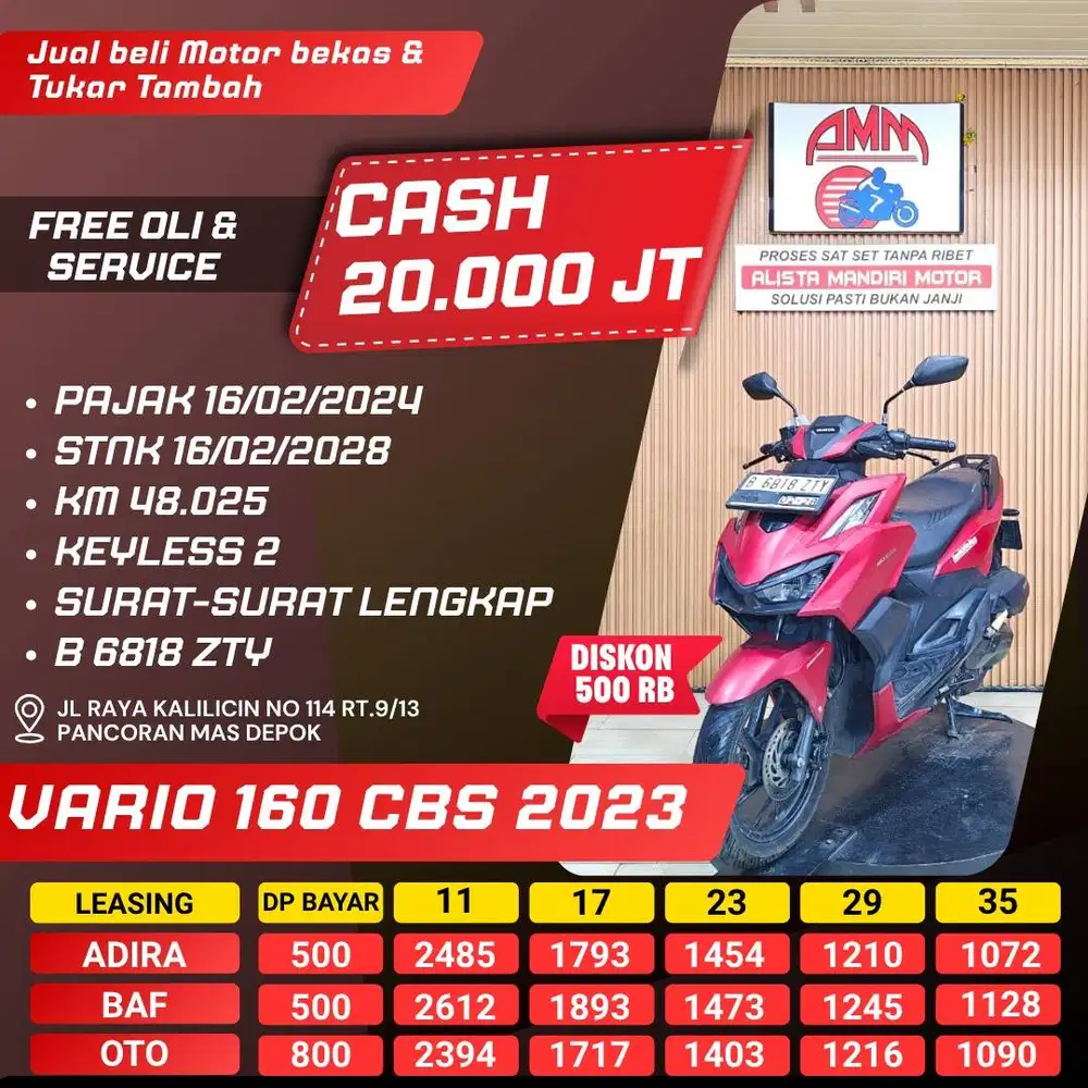 KREDIT DP 500 VARIO 160 CBS 2023 BISA TUKAR TAMBAH/PAKAI CC/PAYLATER