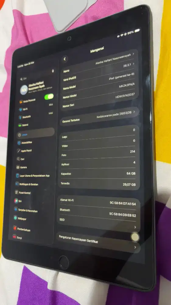 Ipad Gen 9 10.2 Wifi Only