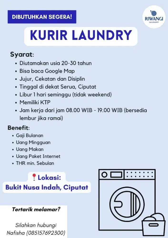 KURIR LAUNDRY FULL TIME