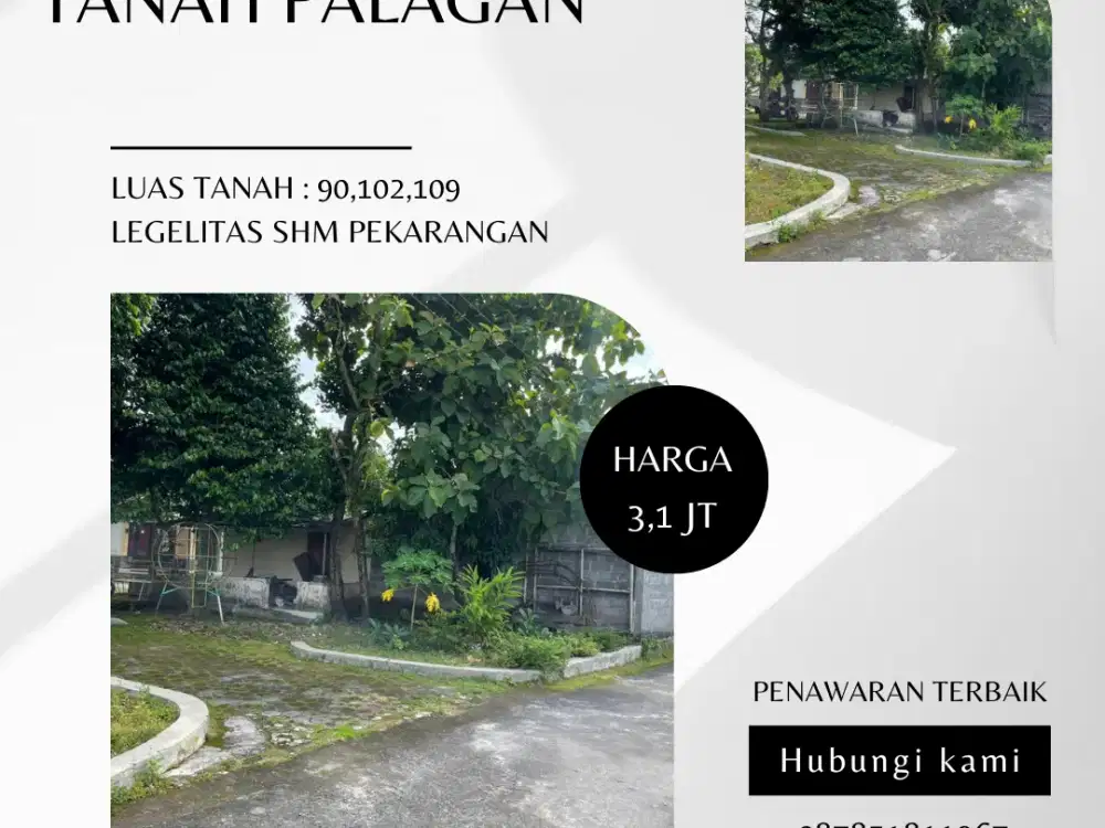 tTanah Pekarangan Jl. Palagan km 11, Lingkungan Perumahan & Pemukiman, udara sejuk asri lingkungan Nasionalis