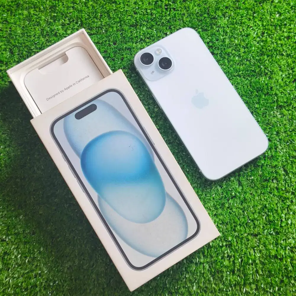 iPhone 15 128GB Blue BH 84% minus pemakaian Ex Resmi Fullset Ori