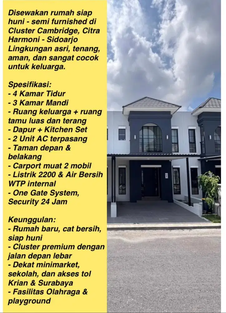 Disewakan rumah siap huni - semi furnished