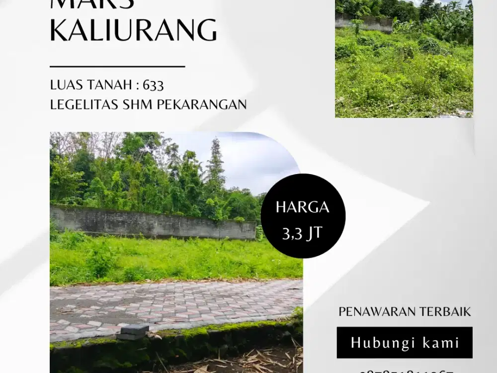 Tanah Jogja Kost Area Kampus UII Kaliurang SHM Pekarangan