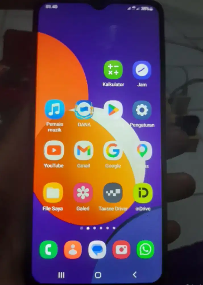 Jual hp samsung M12 Ram4gb kondisi 80% normal minus casan aja