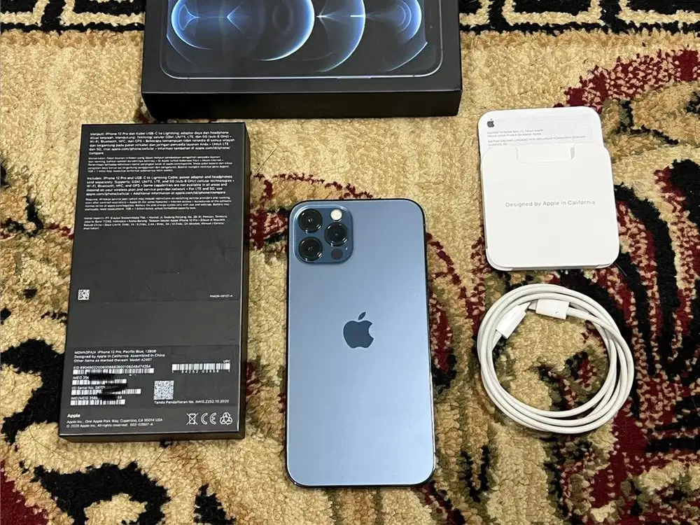 iPhone 12 Pro 128Gb Pasific Blue Ex iBox No Minus Fullset Original