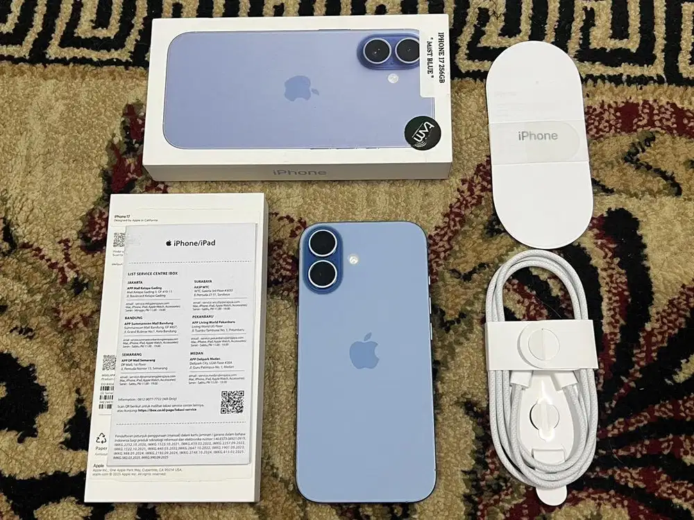 iPhone 17 256Gb Mist Blue iBox Fullset Original Garansi Maret 2027