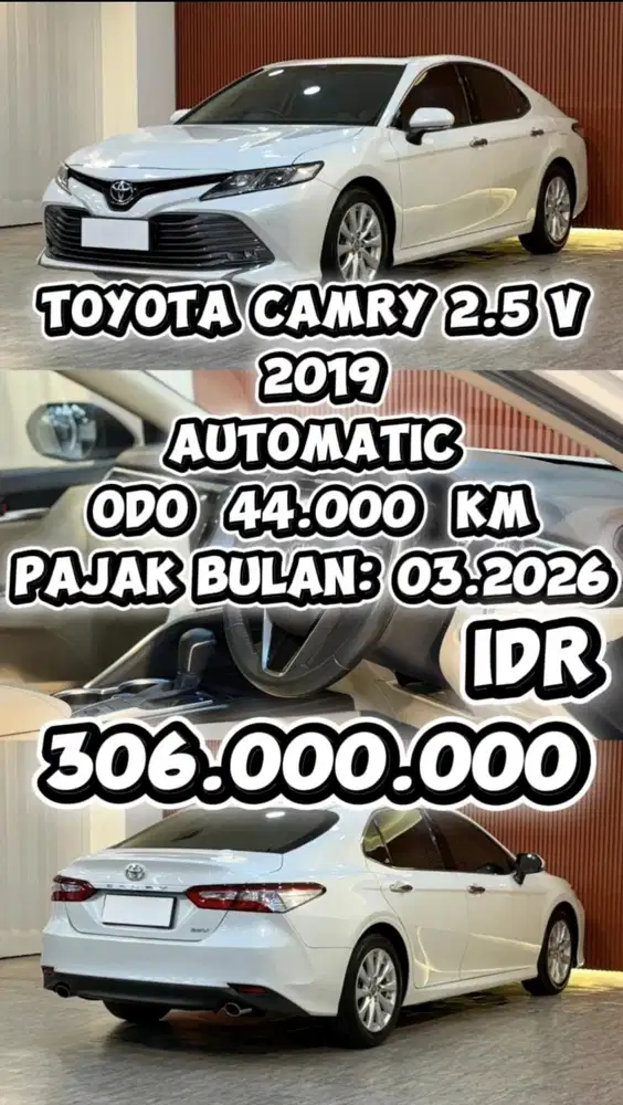 [ 3 YEAR WARRANTY ] TOYOTA CAMRY V 2.5 AT 2019 SIAP LANGSUNG PAKAII