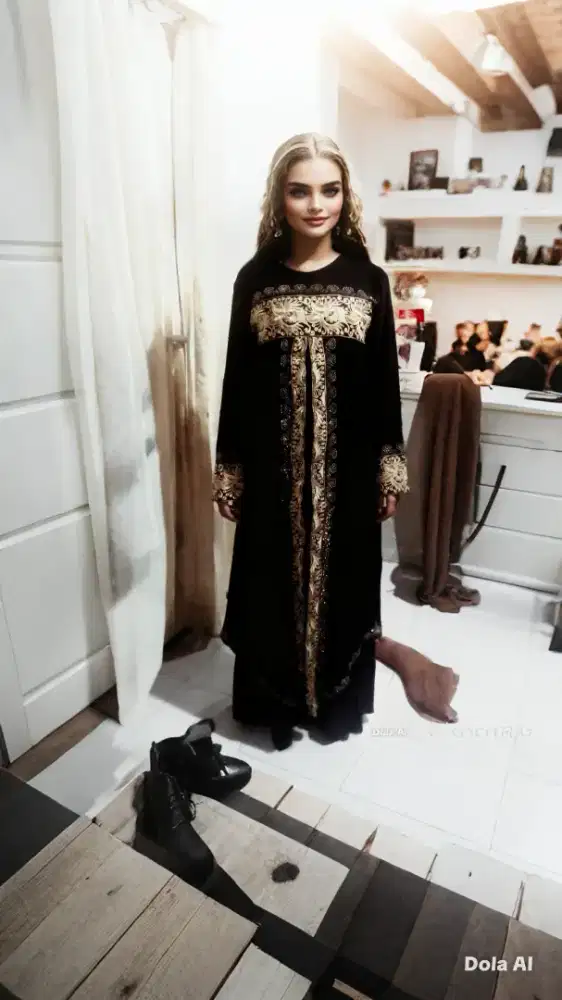 Kapta arabian dengan renda gold atau warna emas yg berkelas