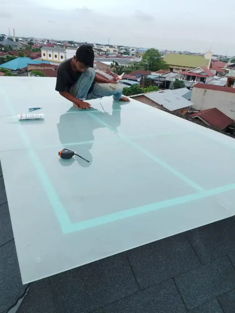 Kanopi kaca tempred glass 8 mili