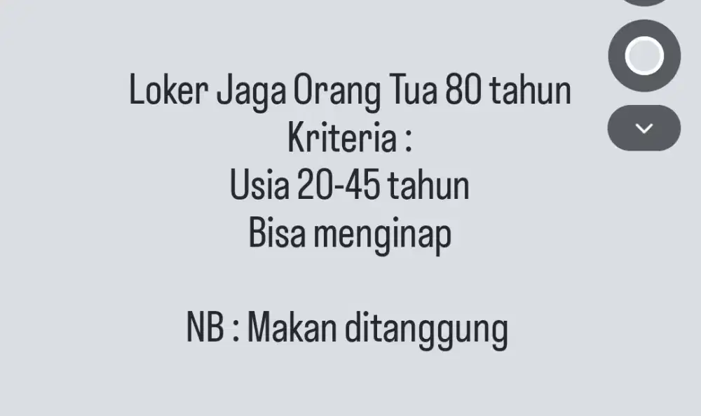 Loker Jaga Orang Tua