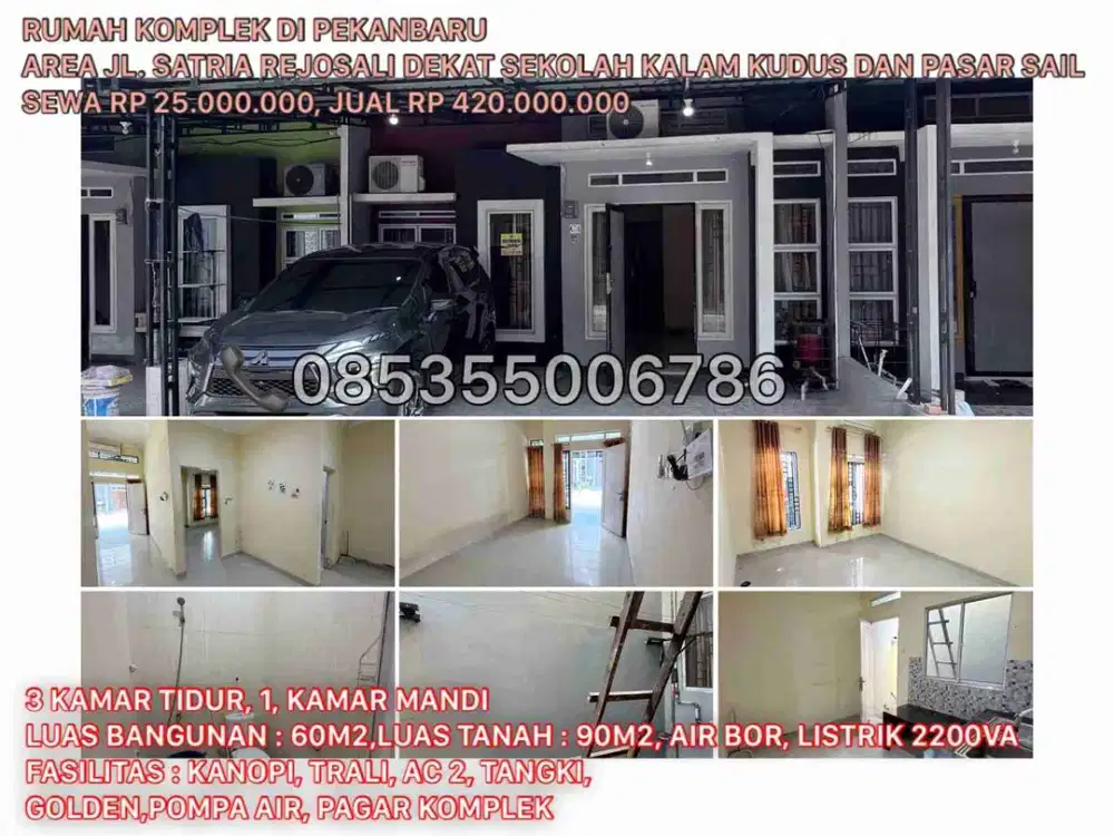 dijual/disewakan rumah komplek jl.satria rejosari dekat sekolah kalam kudus
