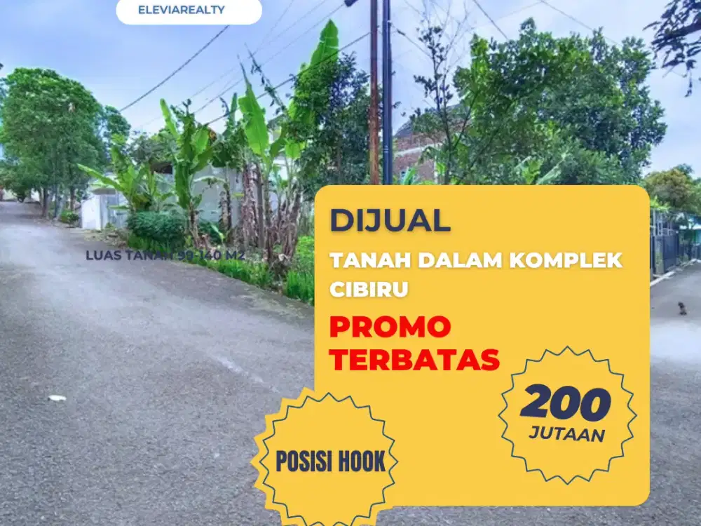 Promo Terbatas Tanah Hook Cibiru Bandung, Sisa 2 Unit Saja.