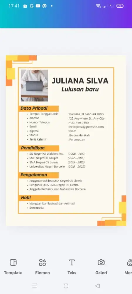 Cv lamaran kerja