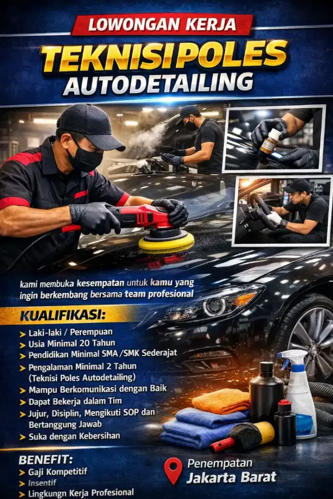 Lowongan Teknisi Poles Autodetailing
