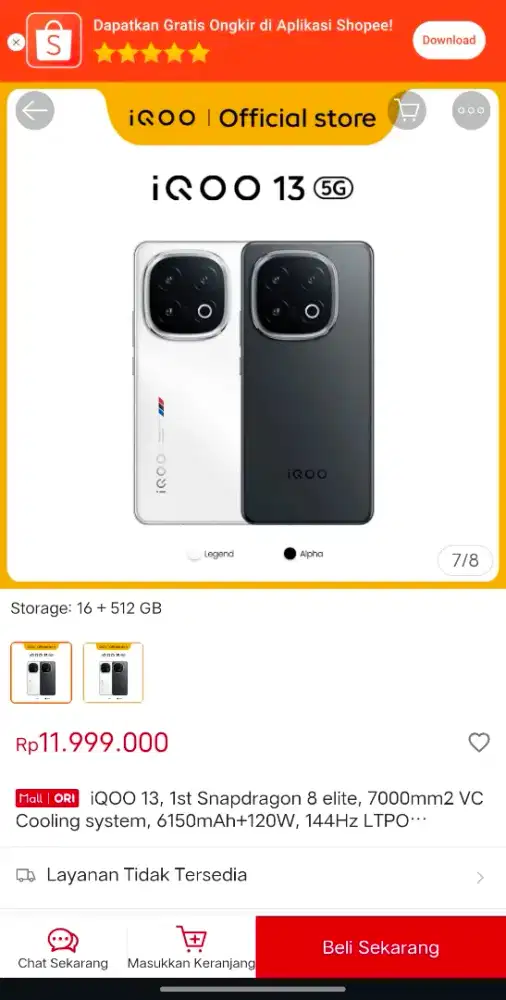 VIVO IQOO 13 16/512GB ALPHA BLACK