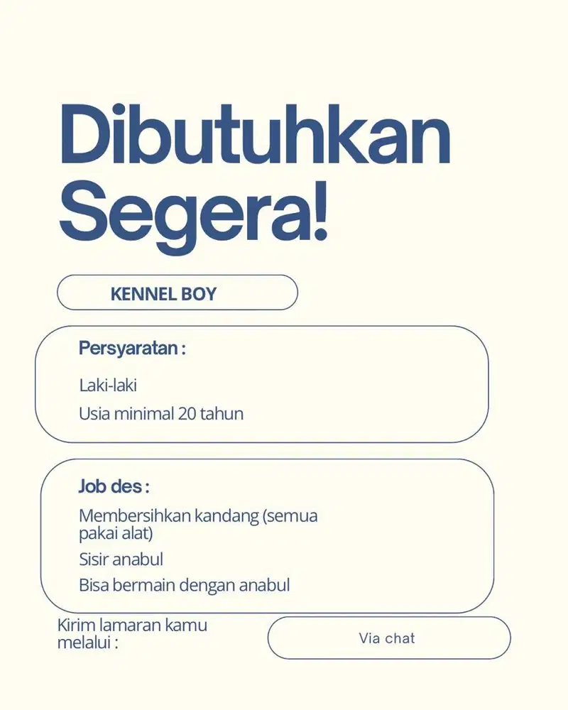 Dibutuhkan Segera!!