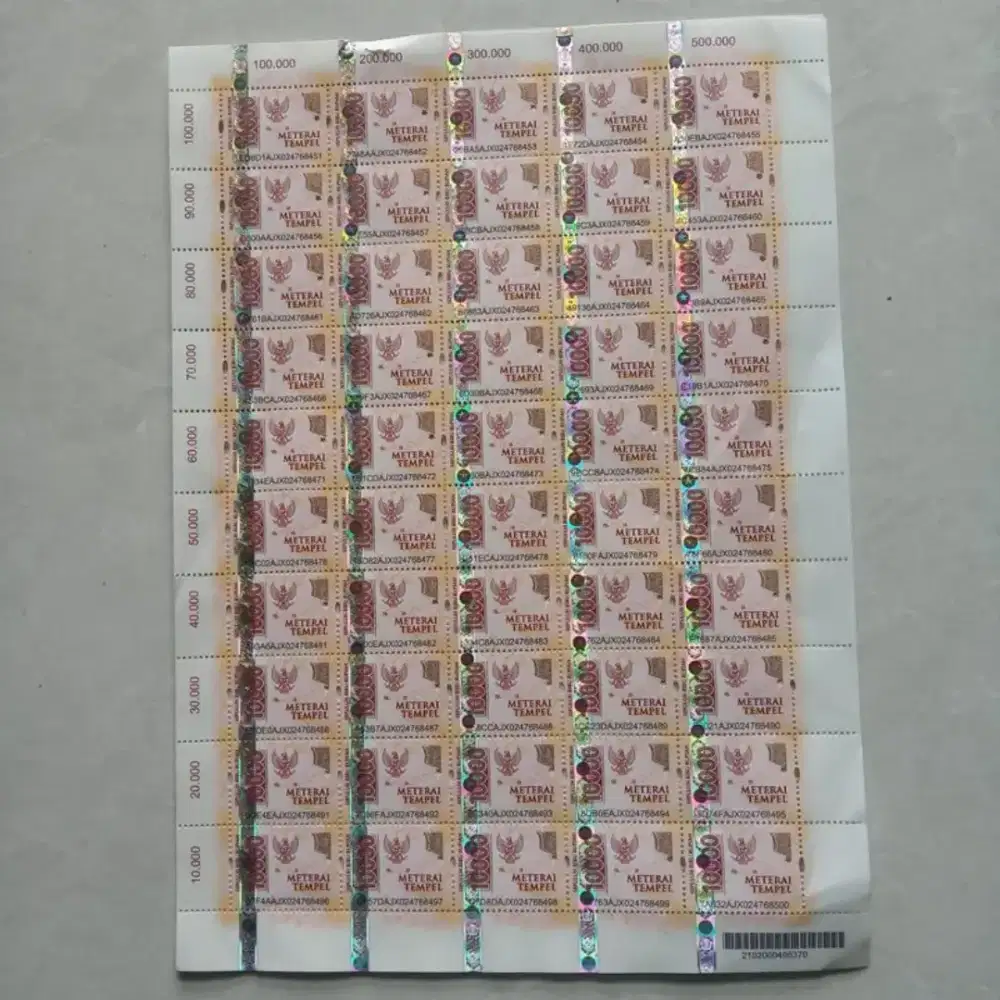 Materai 10.000 10 lembar