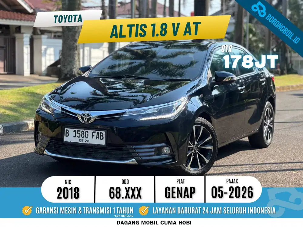 Corolla Altis 1.8 V AT 2018 Hitam