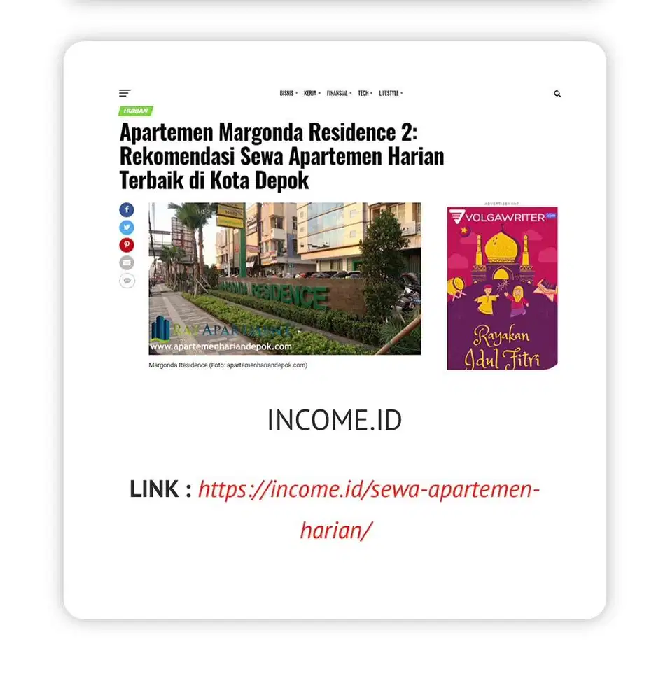 Jual / sewa apartemen margonda