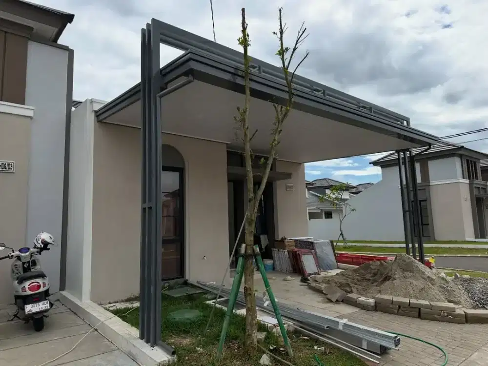 pemasangan kanopi minimalis