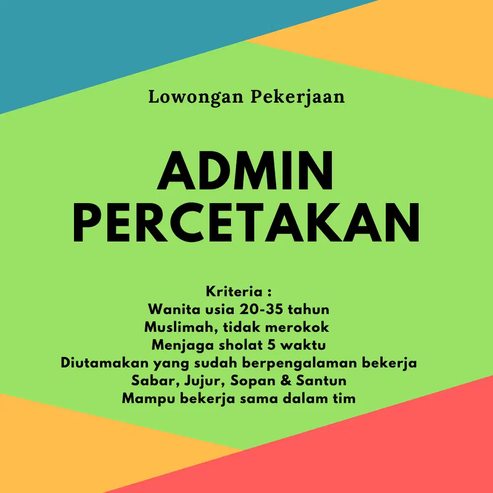 Admin Percetakan Rumahan