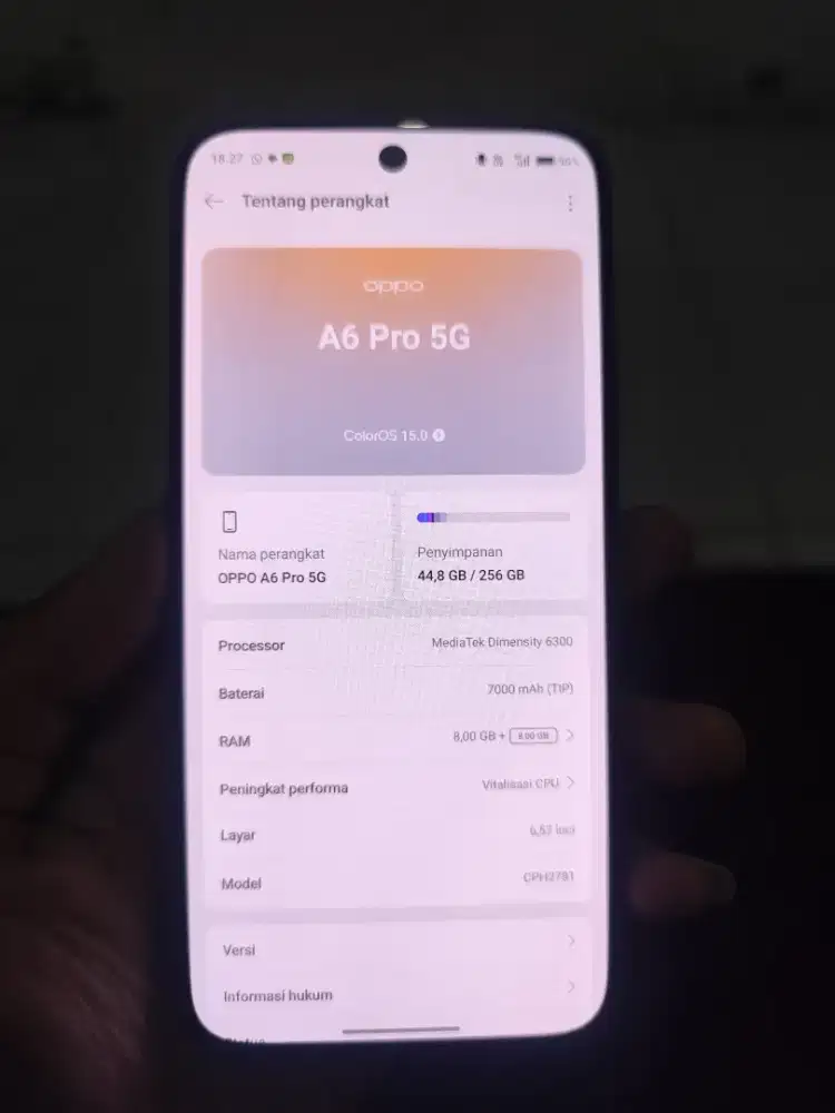 Oppo A6 pro 5G blue 8/256 baru 2 bulan