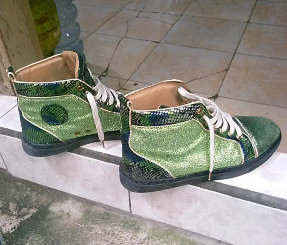 CL Green Crystal Sneakers.