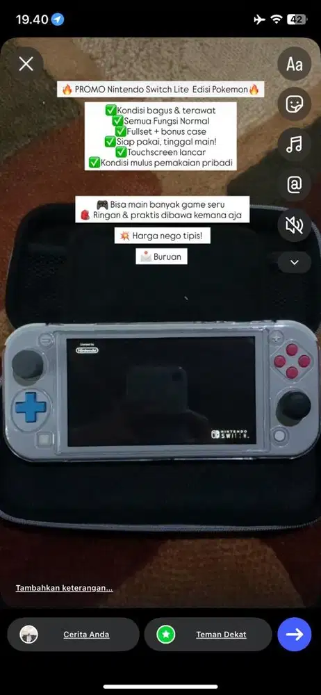 Nintendo Switch Lite OFW edisi pokemon