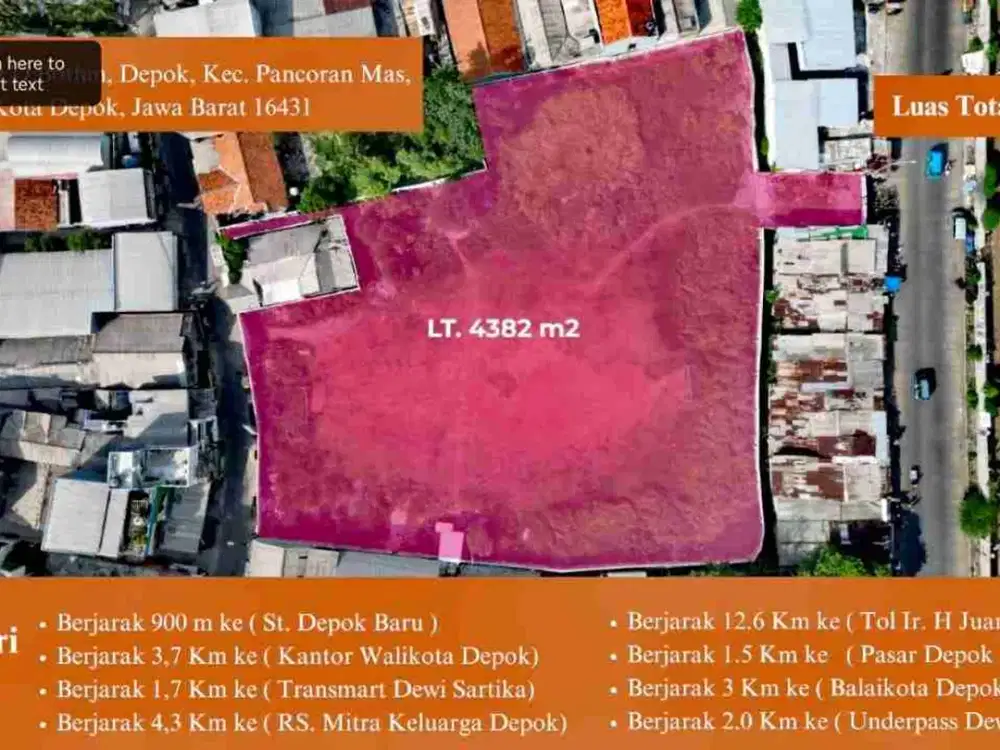 DEVLOPER WAJIB VISIT!! LAHAN CAKEP DEKAT STASIUN DEPOK BARU