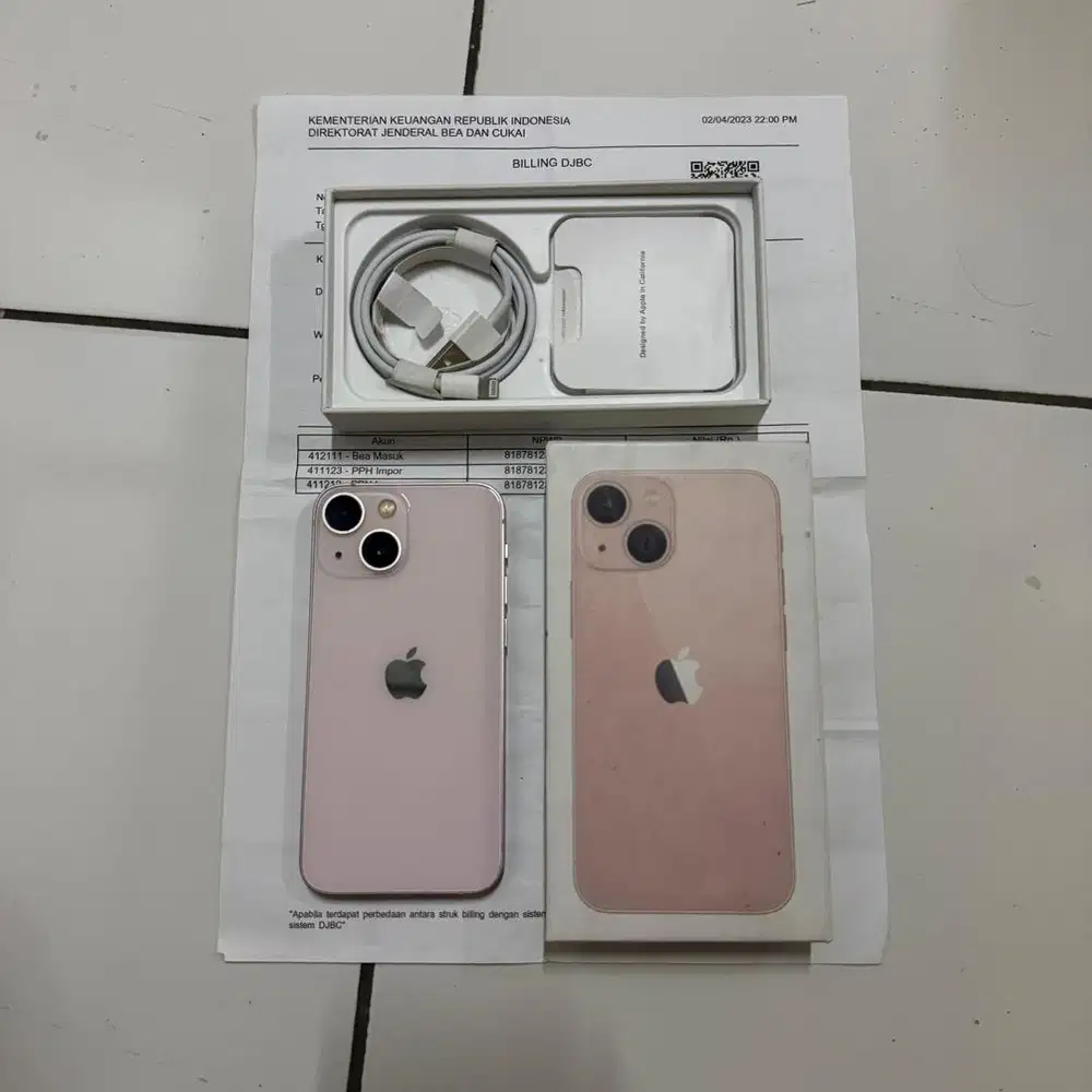 IPHONE 13 MINI 256gb ZA/A PINK ALL OPERATOR SINYAL IMEI AMAN BEA CUKAI