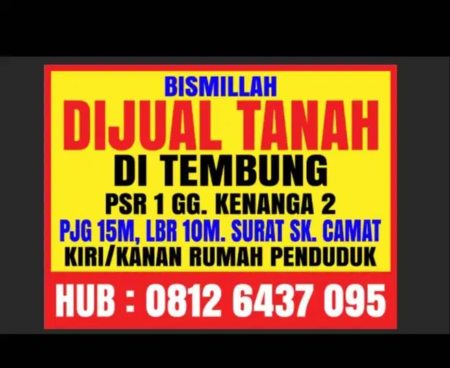 Tanah ditembung pasar 1