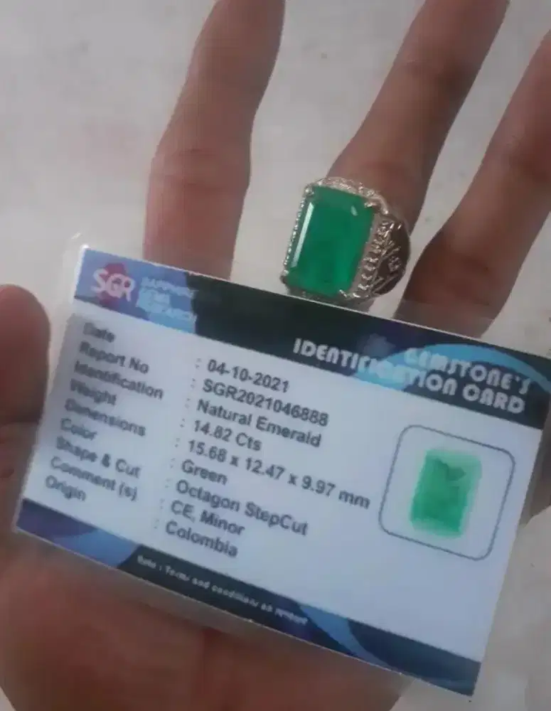 Batu Cincin Zamrud Colombia Jumbo