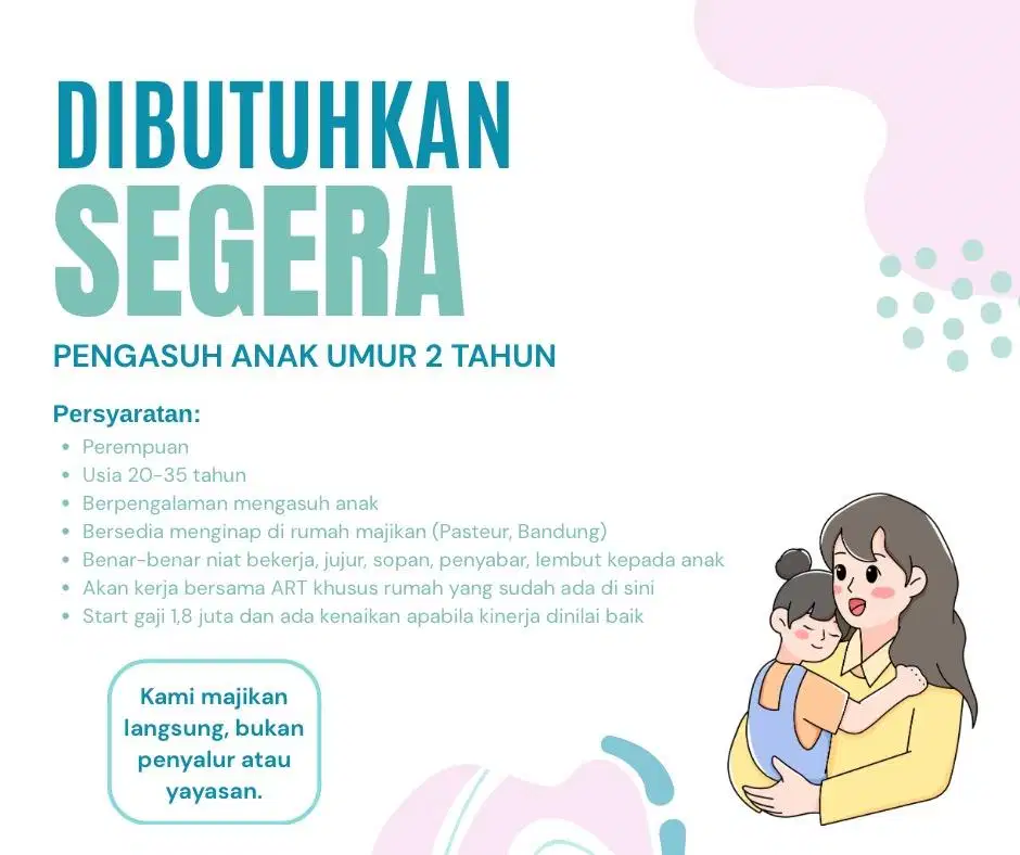 Dibutuhkan Segera Pengasuh Anak 2 Tahun