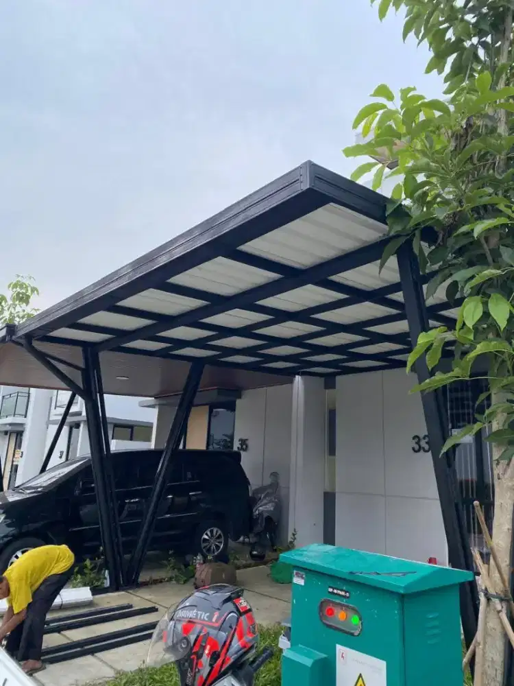 Pemasangan atap kanopy baja ringan murah