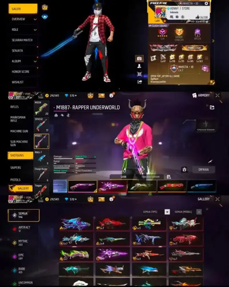 JUAL AKUN FF MURAH MERIAH SULTAN AMANAH