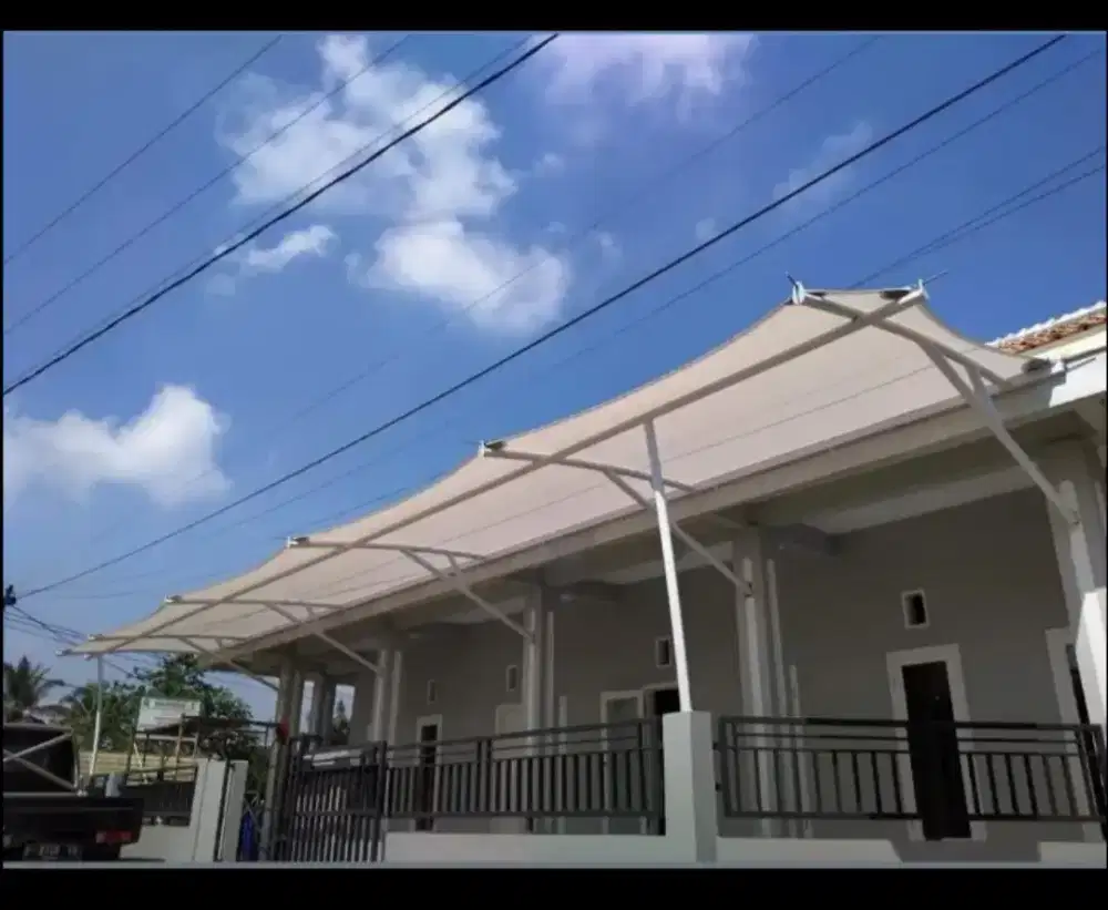 AHLI PASANG ATAP CANOPY MEMBRANE BERGARANSII + DESAIN MODERN