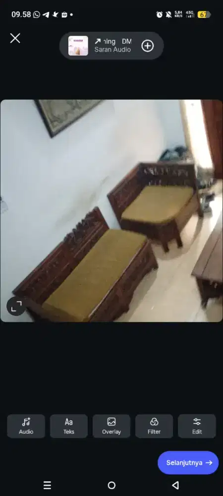 satu set kursi tamu ukir dam meja