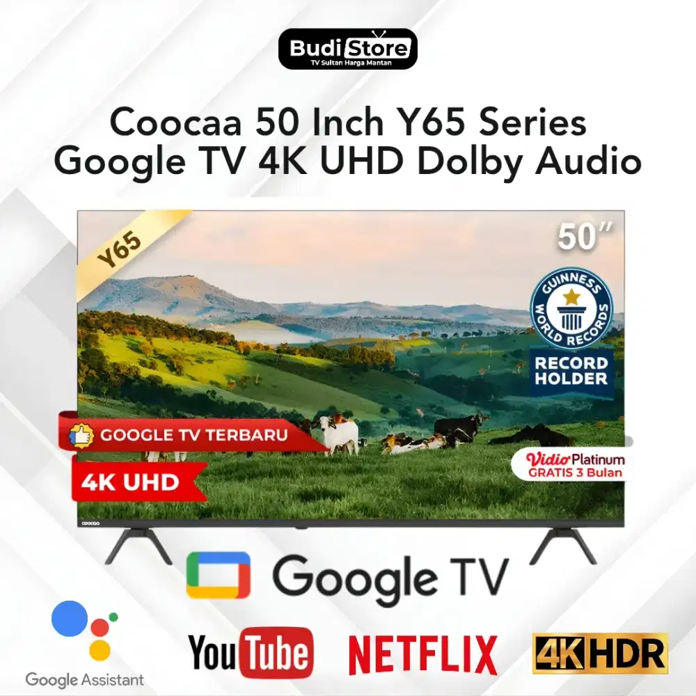 Coocaa 65 Inch Y65 4K UHD Google TV Dolby Atmos