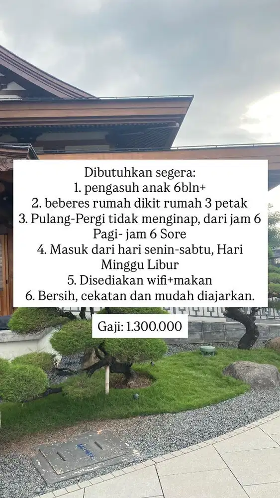 Dibutuhkan segera, lokasi di Pasar baru, Jl. KS Tubun
