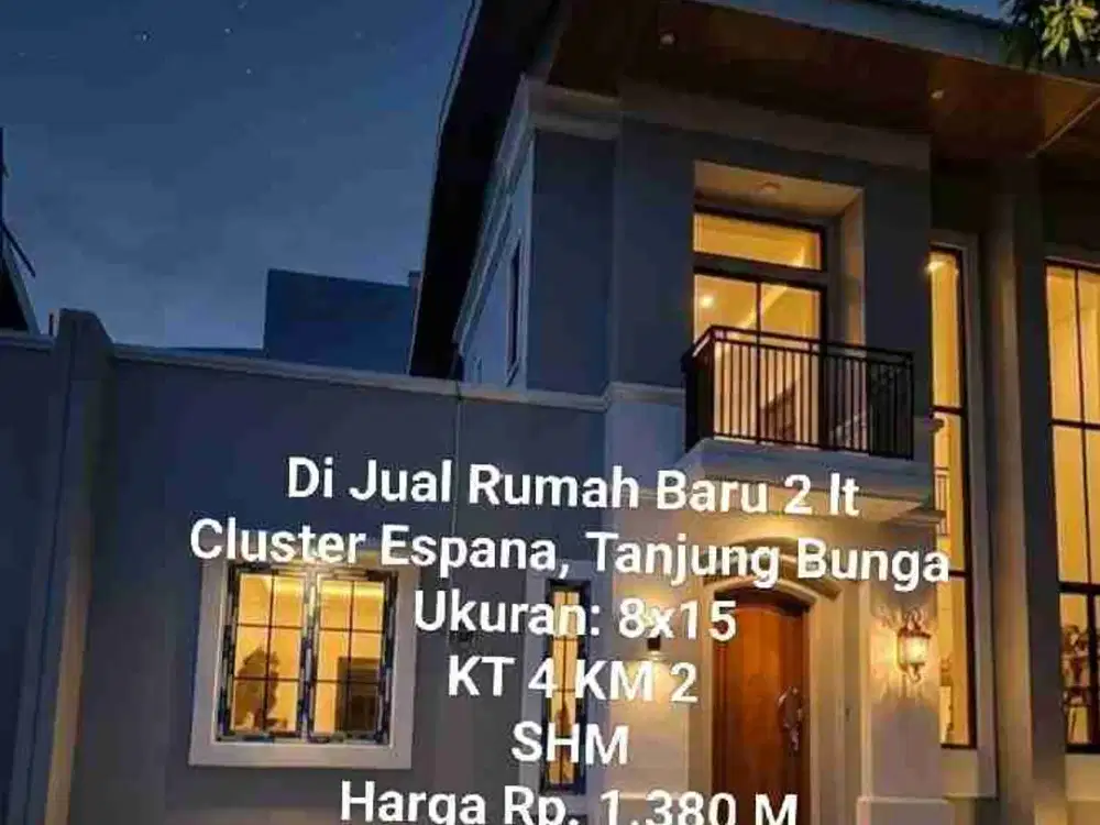 Dijual Rumah 2 lt di Cluster Espana Tjg Bunga Makassar