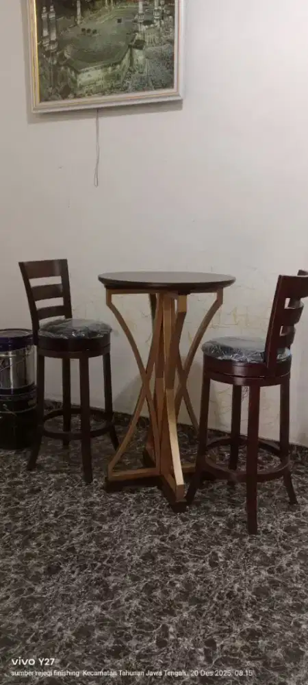 Kursi meja bar jati solid